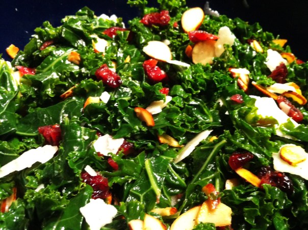 Kale, cranberry and Almond salad