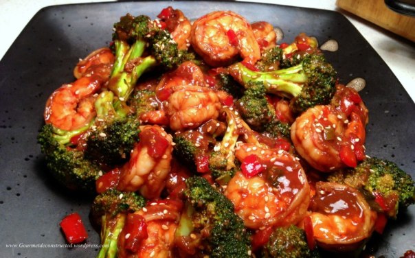 Shrimp & Broccoli in Black Bean sauce 